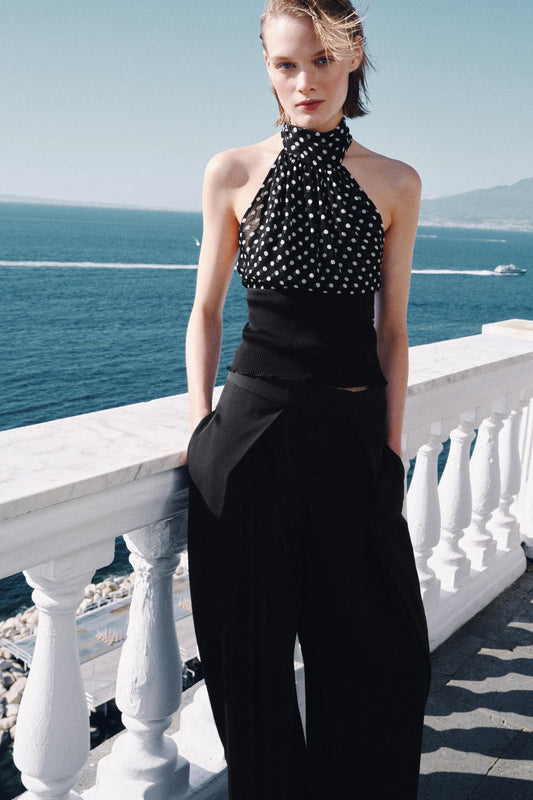 Top Halter à Pois