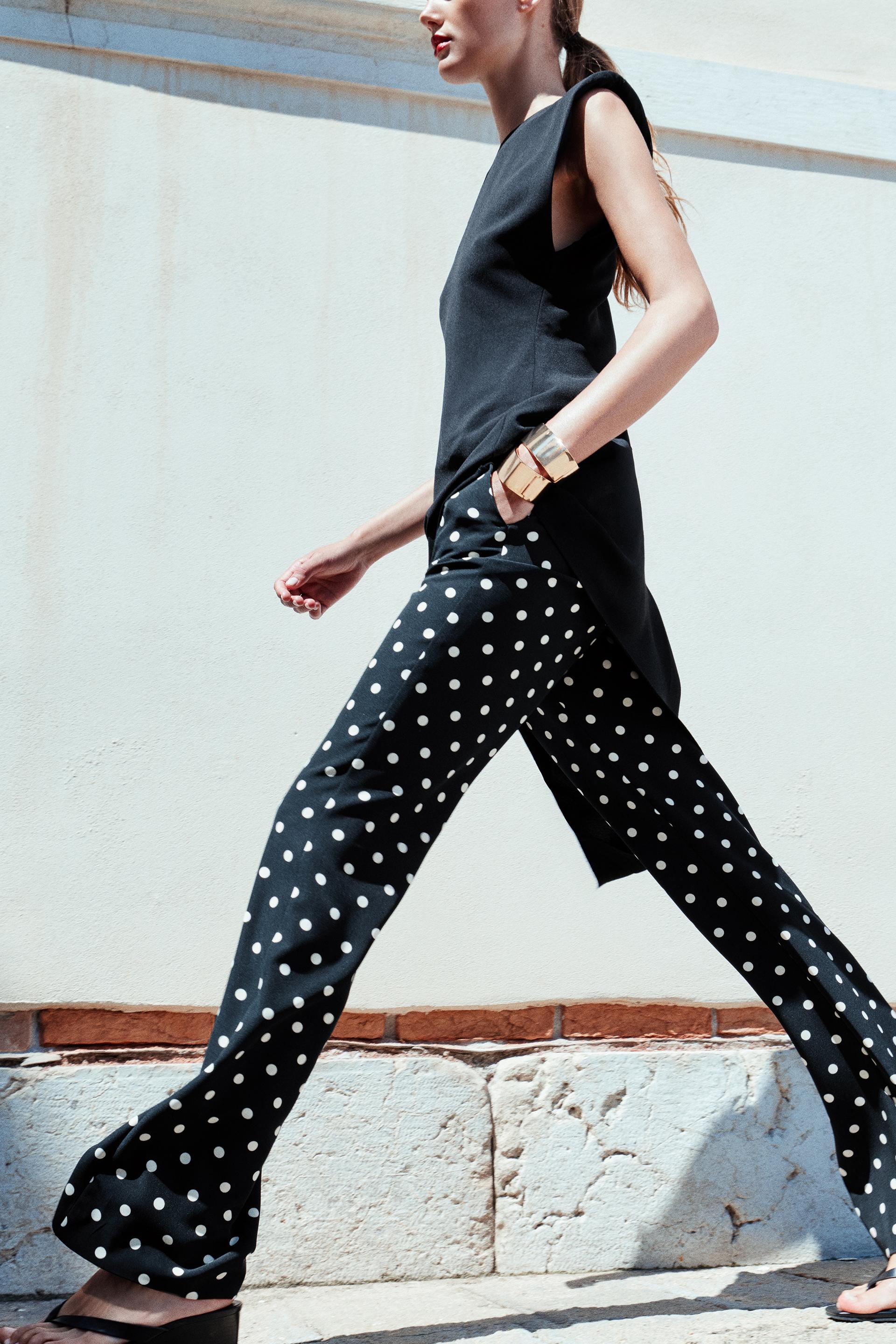 Pantalon Évasé à Pois