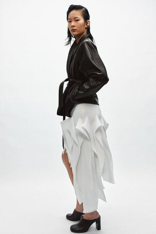 Blouson Matière Synthétique avec Ceinture